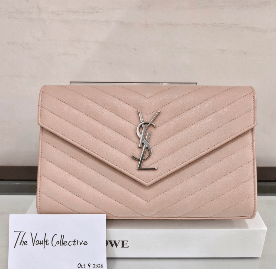 Saint Laurent Paris Saint Laurent Classic Chevron Silver Shoulder Bag Size ONE SIZE - 1 Thumbnail