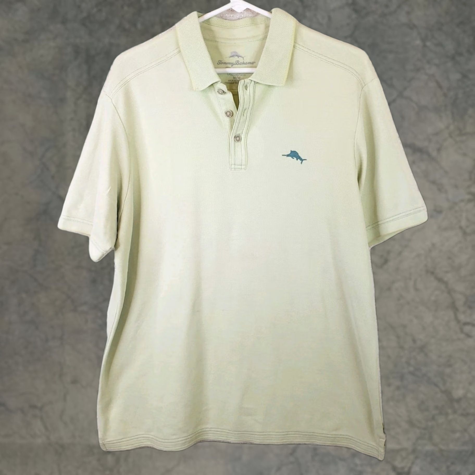 Tommy Bahama Tommy Bahama Polo Shirt Men Short Sleeve Supima Cotton Light Green M Regular Knit Solid Shirt Size US M / EU 48-50 / 2 - 1 Thumbnail
