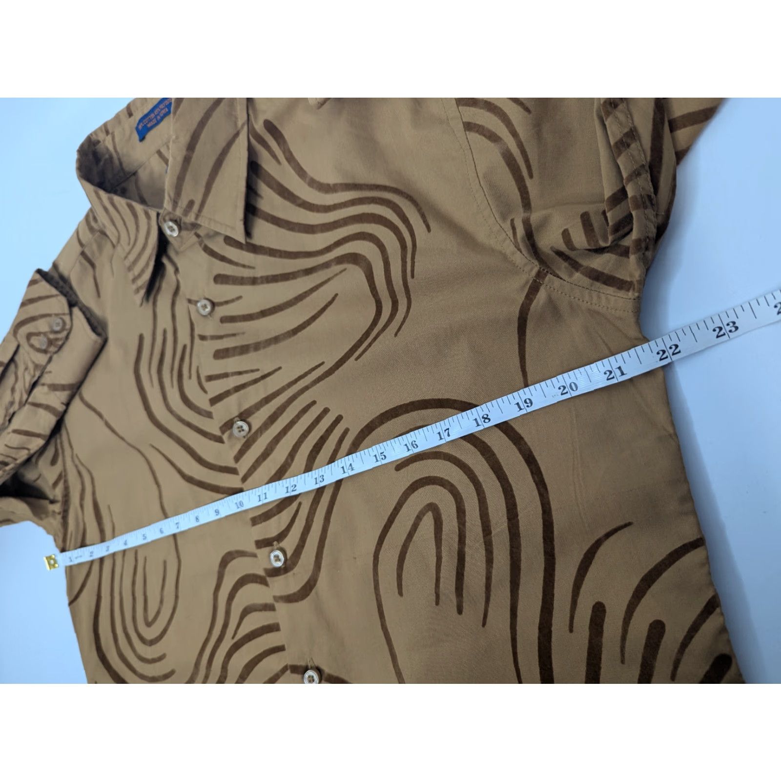 Vintage Franky Max Mens Long Sleeve Button-Up Shirt Size Medium Brown Swirl Abstract Embroidered Casual Party/Cocktail Button-Up Vintage No Size US M / EU 48-50 / 2 - 6 Thumbnail