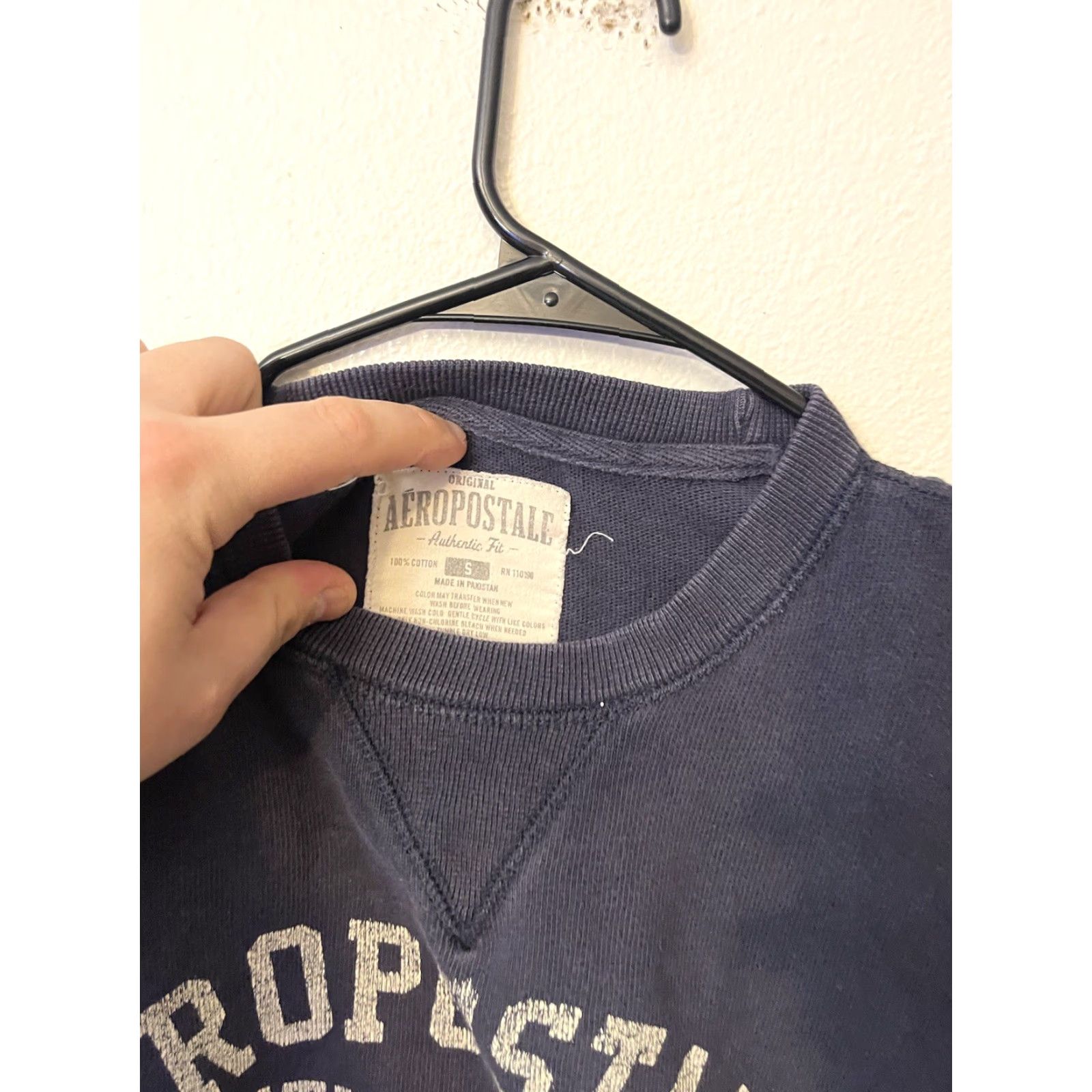 Aeropostale Aeropostale Sweatshirt Blue Adult S L/S Crew Neck Small Distressed Size US S / EU 44-46 / 1 - 2 Thumbnail