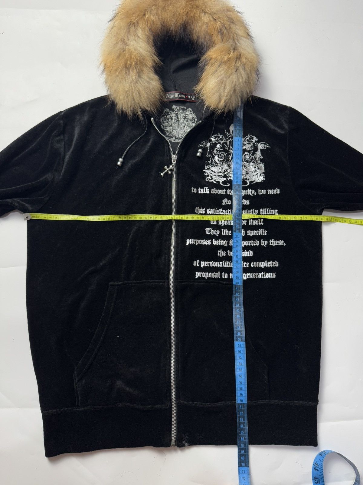 If Six Was Nine × Japanese Brand × Le Grande Bleu (L.G.B.) Fur Velvet Hoodie Poem Snake Skulls Age Core Style Size US L / EU 52-54 / 3 - 9 Thumbnail