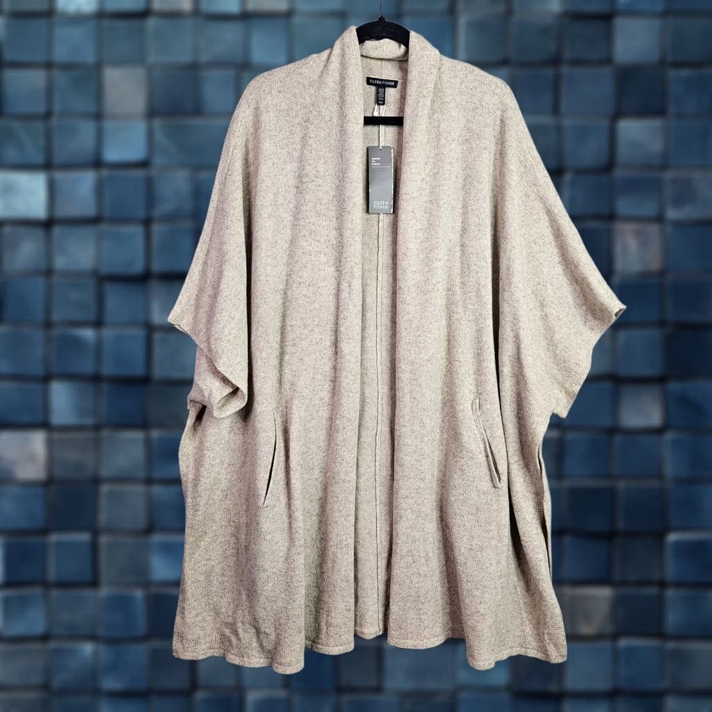 Eileen Fisher Eileen Fisher Cardigan Sweater Yak Wool V-Neck Long Sleeve Beige Regular M/L Womens Modern Knit New Cardigan Seasonal All Seasons Casual Vintage: No Size M / US 6-8 / IT 42-44 - 1 Thumbnail