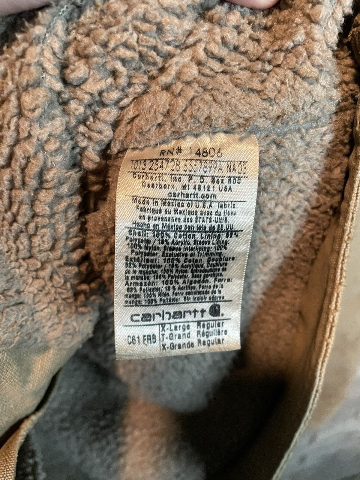 Carhartt Carhartt Sherpa Lined Distressed Brown Ridge Coat Jacket Size US XL / EU 56 / 4 - 3 Thumbnail