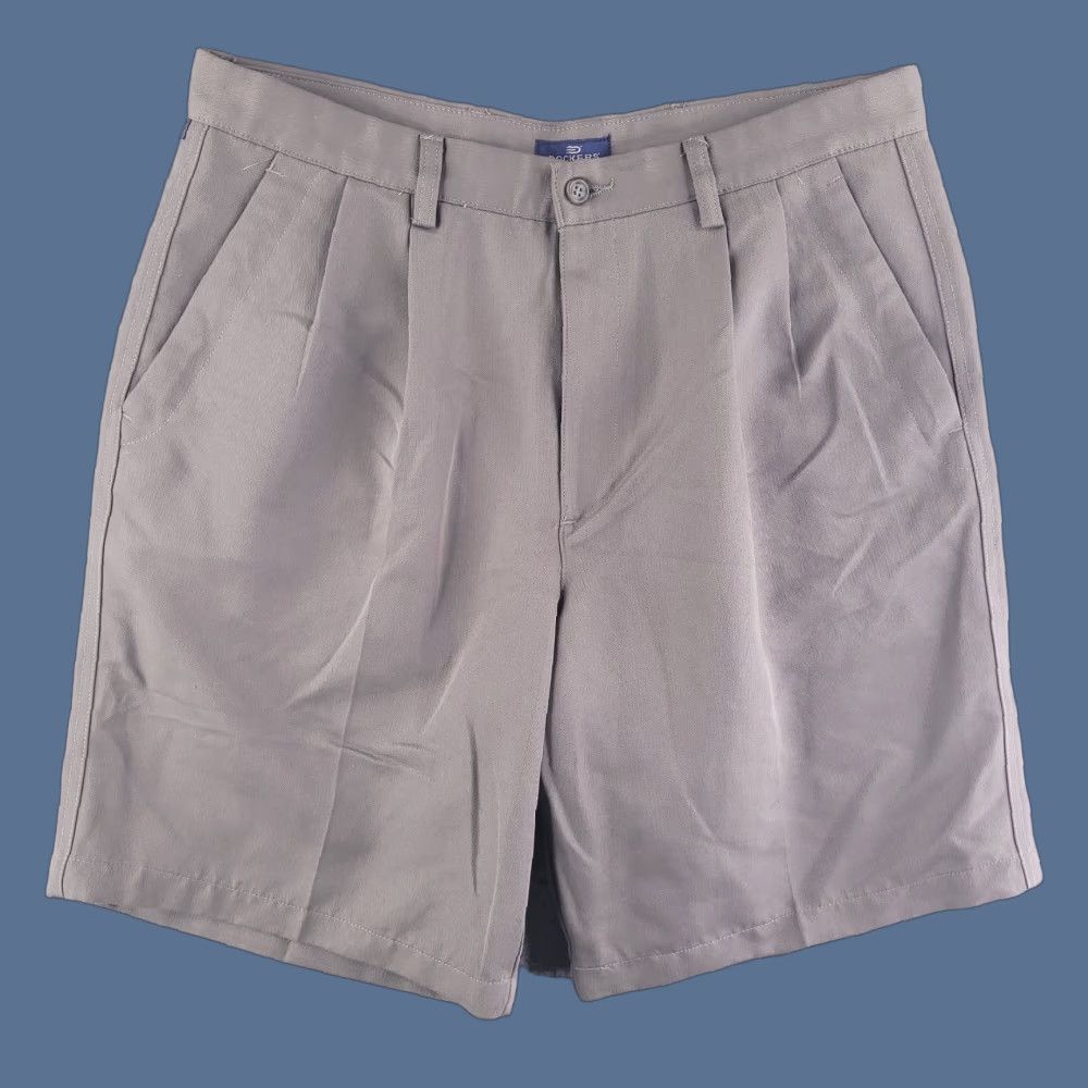 Dockers VINTAGE Dockers Shorts Mens 34 Gray Golf Pleated Polyester Retro Chino Casual 34 in Gray Mens Size US 34 / EU 50 - 1 Thumbnail