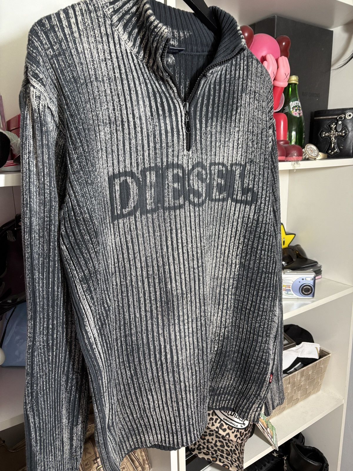 Diesel Diesel Knit Sweater Vintage 90s Spellout Logo Washed Hype Size US XL / EU 56 / 4 - 3 Thumbnail