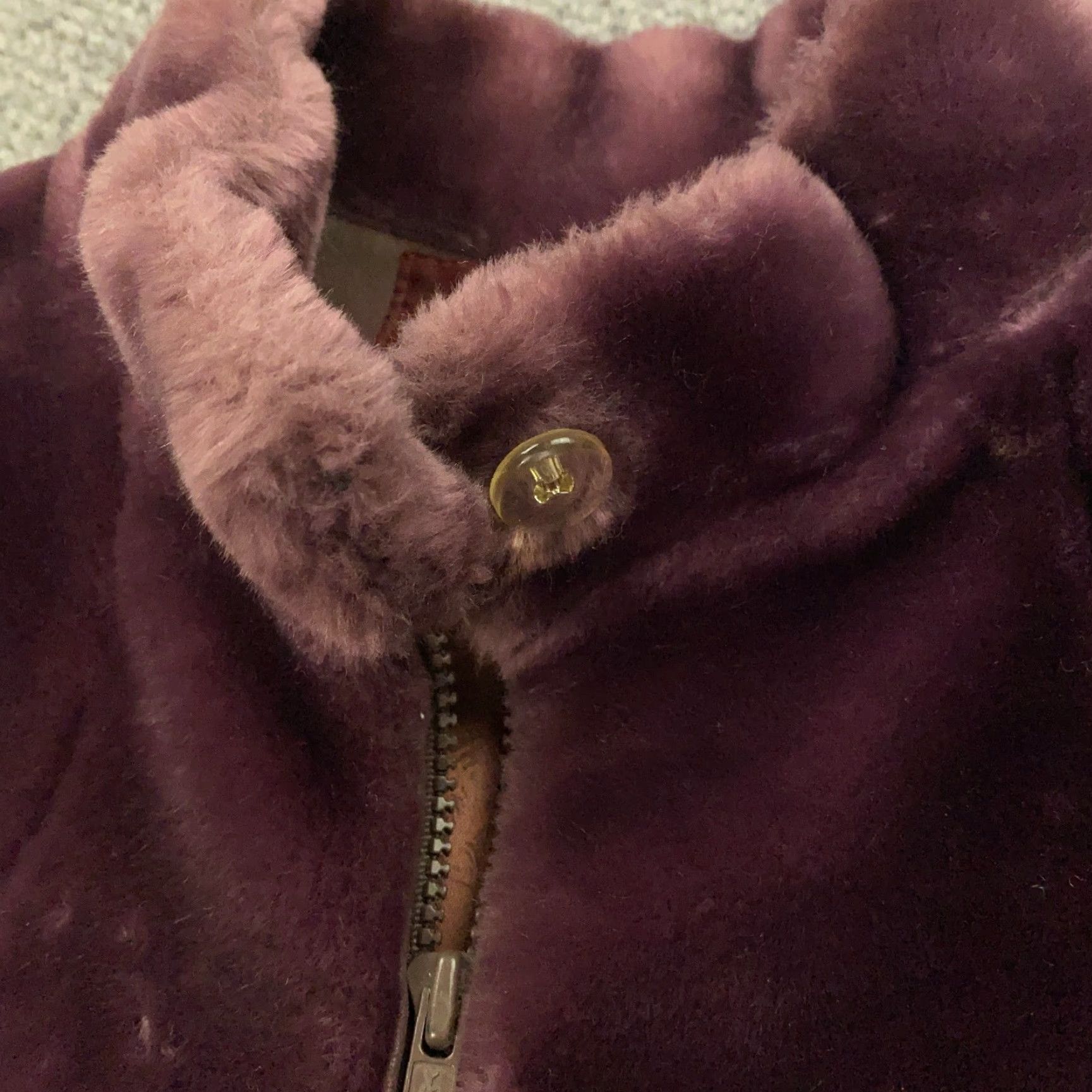 Jordache VINTAGE Jordache Jacket Women Faux Fur Coat Purple Mid-Length 10 US Made 80s Retro Size L / US 10 / IT 46 - 7 Thumbnail
