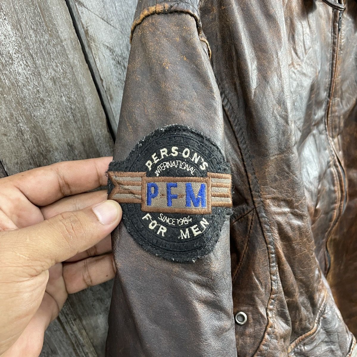 PERSON'S × Vintage Vintage 80s Persons Ranger USA Leather Jacket Size US L / EU 52-54 / 3 - 10 Thumbnail