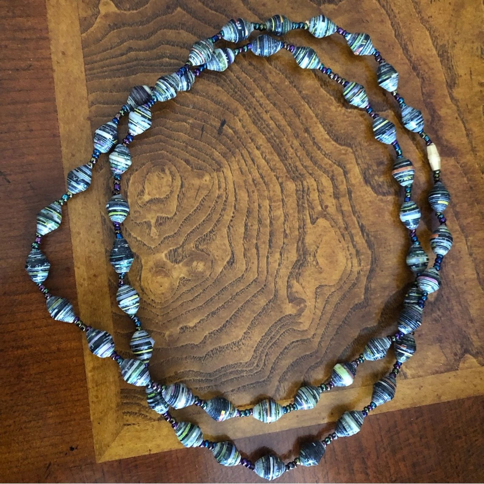 Handmade Handmade paper bead long length necklace Size ONE SIZE - 8 Thumbnail