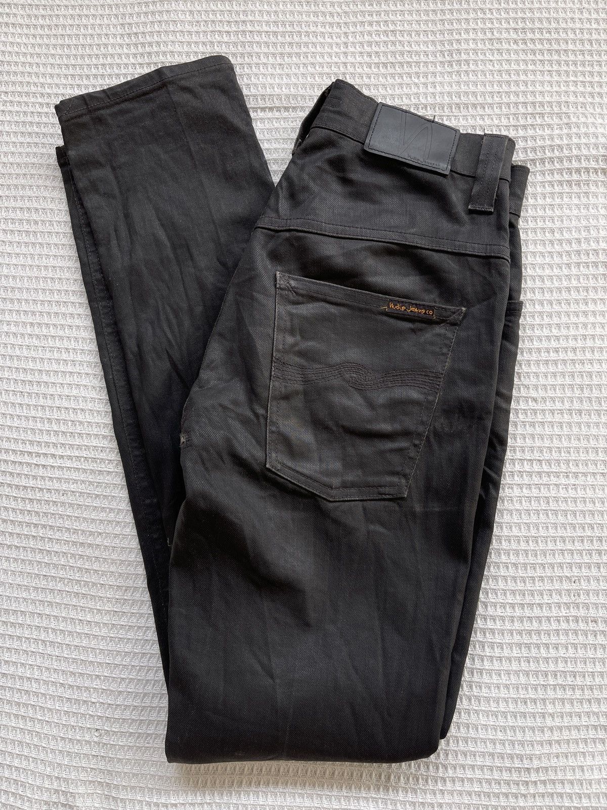 Jean Rare🔥Nudie Jeans Thin Finn Skinny Black Jeans Size US 29 - 2 Thumbnail
