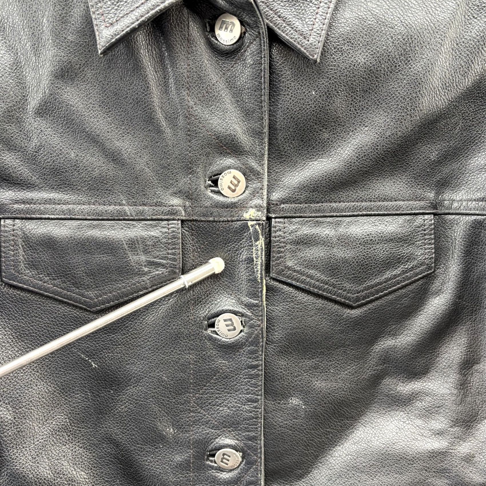 Mossimo Mossimo Leather Jacket Womens Small Black Button Front Lined Short Coat/ Jacket with Pockets Bead? Size S / US 4 / IT 40 - 5 Thumbnail