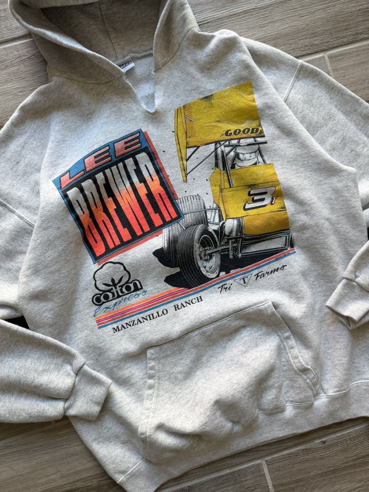 NASCAR Vintage 90s Distressed Racing Hoodie Lee Brewer Size Large Size US L / EU 52-54 / 3 - 2 Thumbnail
