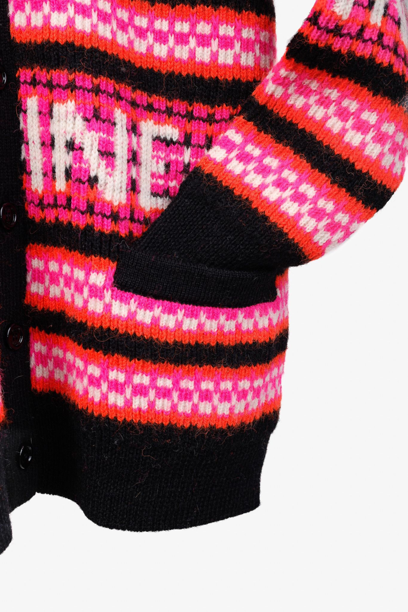Celine Celine Pink Striped Jacquard-Knit Wool Ski Cardigan Size US S / EU 44-46 / 1 - 7 Thumbnail