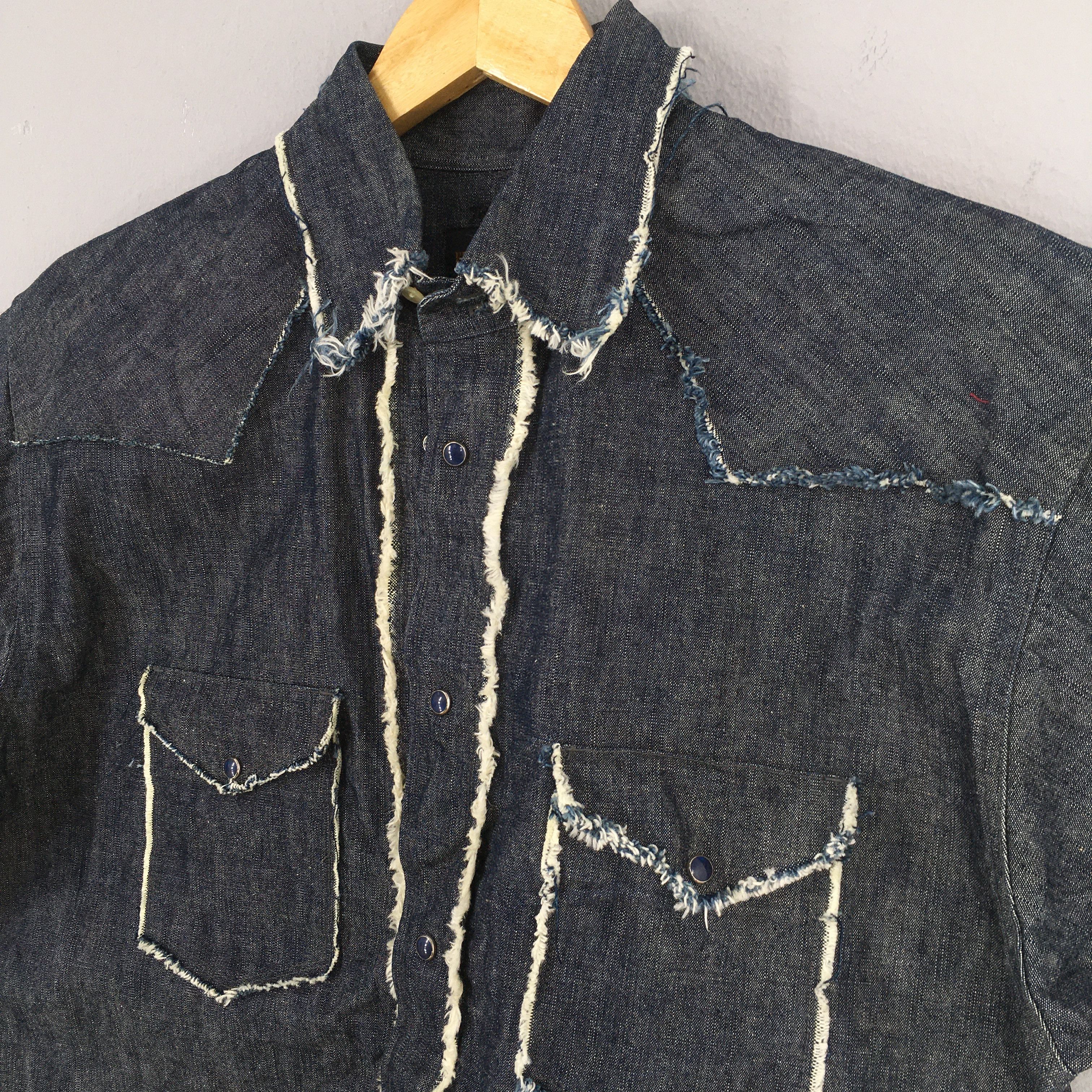 If Six Was Nine × Yoshiyuki Konishi Vintage 90s Ficce Jeans Denim Shirt Medium Size US M / EU 48-50 / 2 - 3 Thumbnail