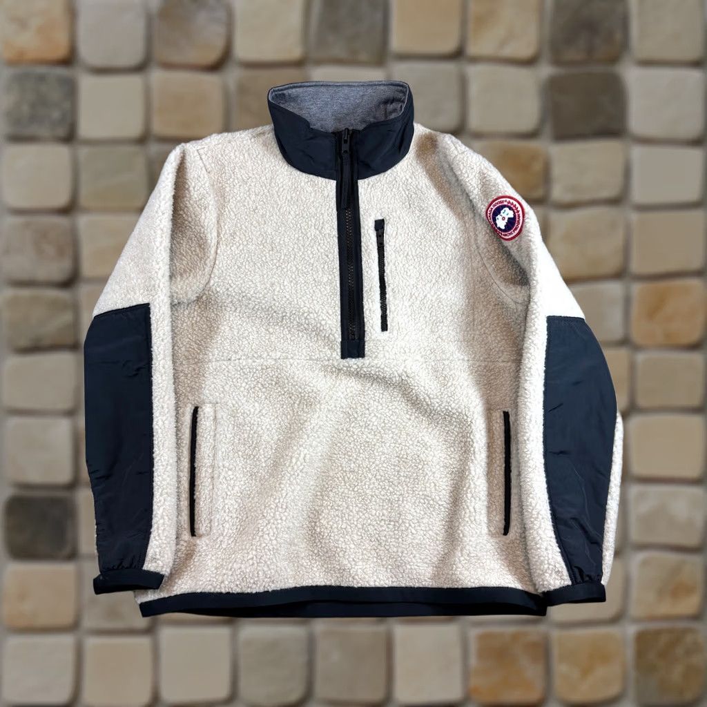 Canada Goose Canada Goose Sweater Pullover Men Small Light Tan Fleece 1/4 Zip Mock Neck Colorblock Size US S / EU 44-46 / 1 - 1 Thumbnail