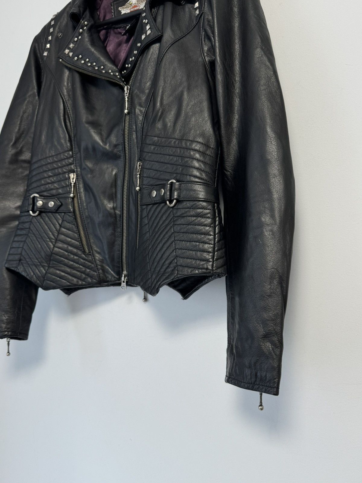 Harley Davidson Harley Davidson Vintage 90’S Leather Jacket Women’s Moto Size S / US 4 / IT 40 - 5 Thumbnail