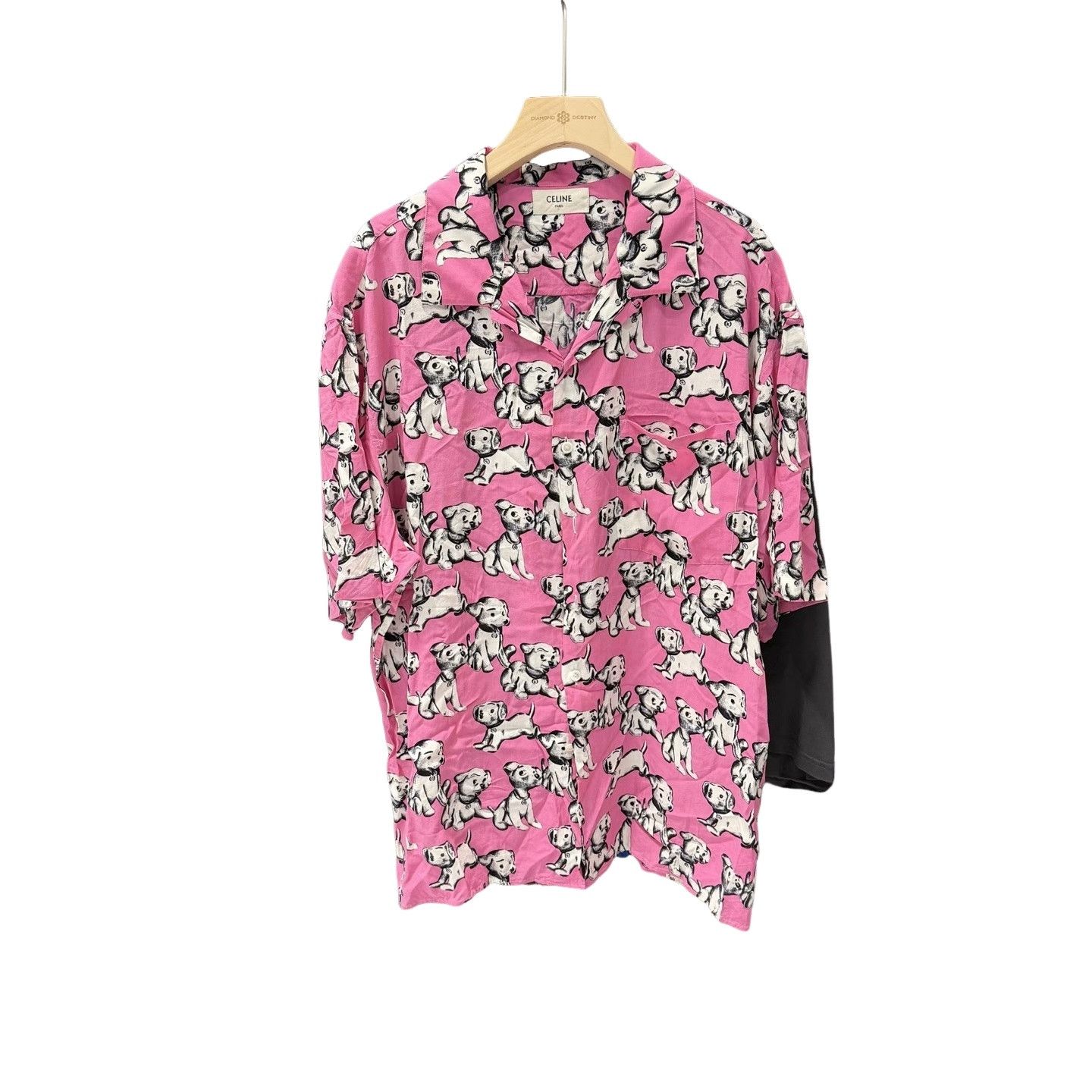 Celine Celine Pink Dog Print Button Up Size 38 Size S / US 4 / IT 40 - 1 Thumbnail