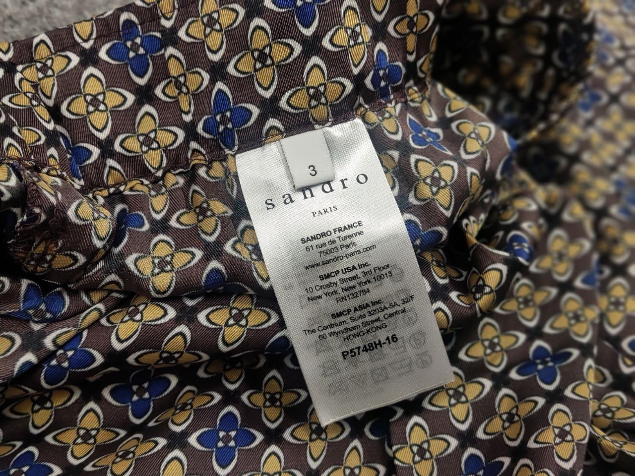 Sandro Sandro Dany Trouser Pants in Floral Print Dark Brown Tan Size 34" / US 12 / IT 48 - 14 Thumbnail