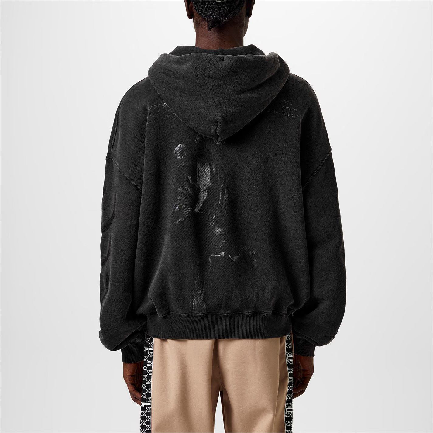Off-White o1g2r1mq0226 Distressed Graphic Print Hoodie In Black Size US XS / EU 42 / 0 - 3 Thumbnail