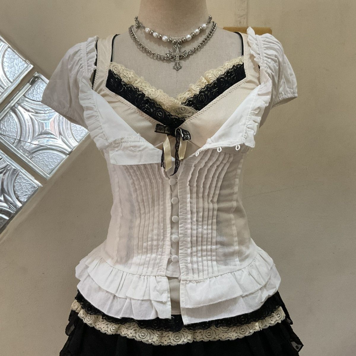Other Dark coquette set babydoll top Size XS / US 0-2 / IT 36-38 - 4 Thumbnail