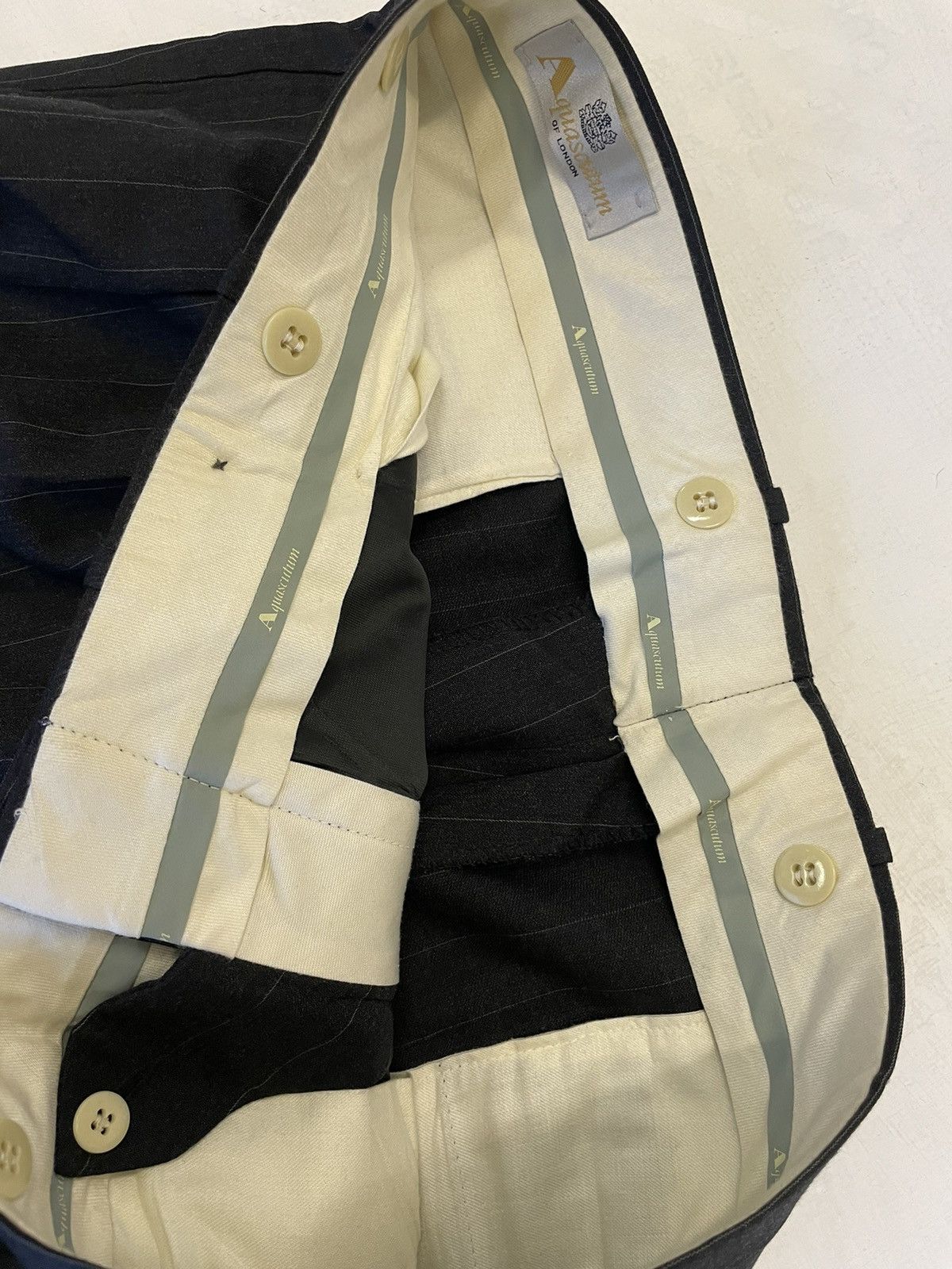 Aquascutum × Vintage Striped 3-Piece Wool Suit Size 44L - 14 Thumbnail