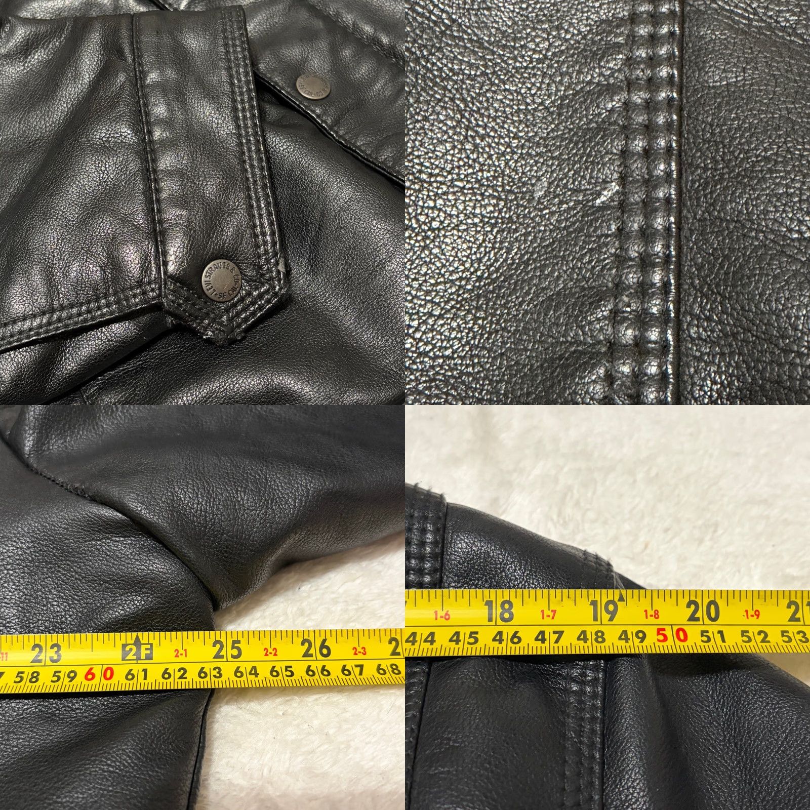 Levi's Levi's Trucker Jacket Mens Large Black Faux Leather Sherpa Lined Motorcycle Size US L / EU 52-54 / 3 - 9 Thumbnail