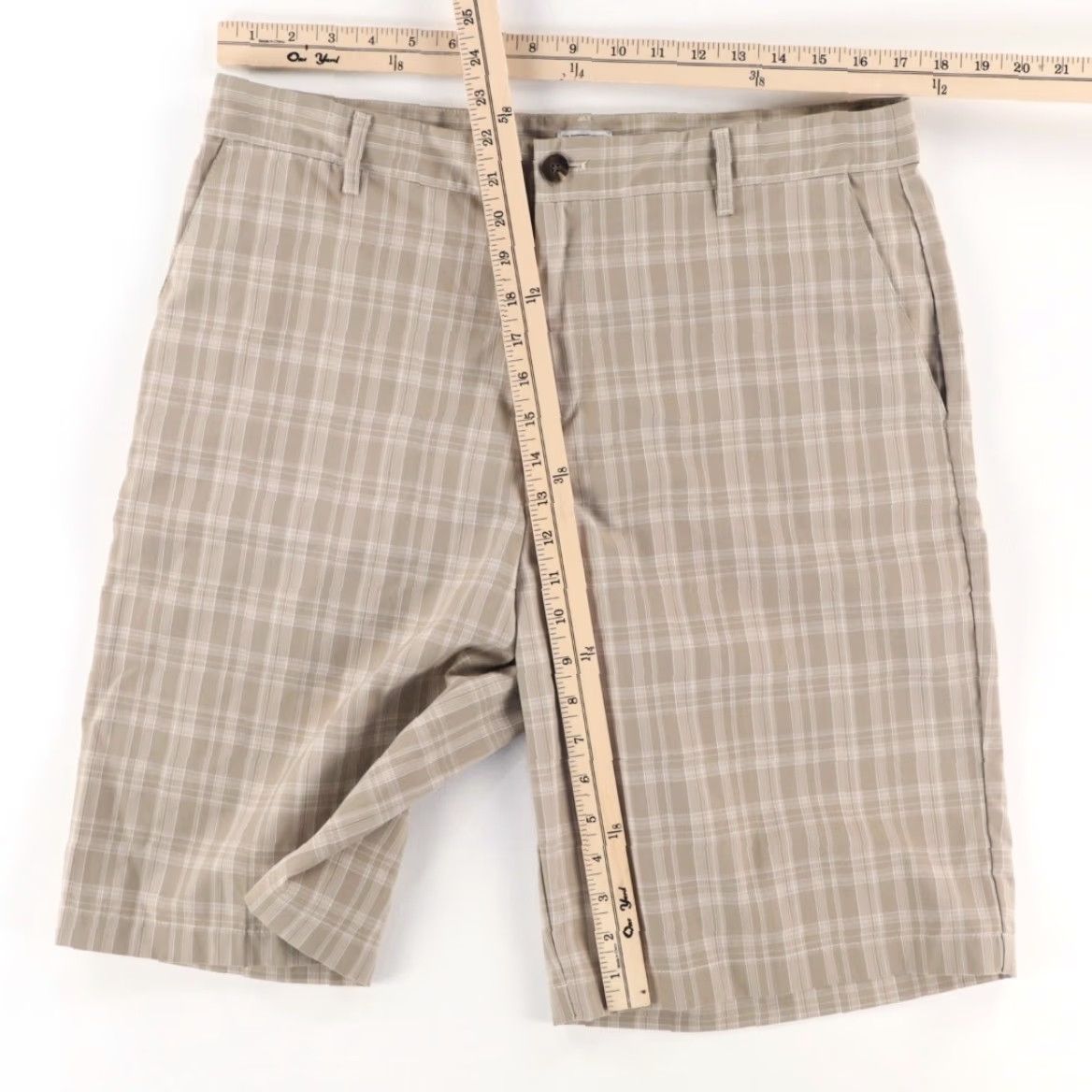 Adidas Adidas Golf Shorts Men 34 Brown Plaid Polyester Stretch Casual Regular Fit Sh Size US 34 / EU 50 - 3 Thumbnail
