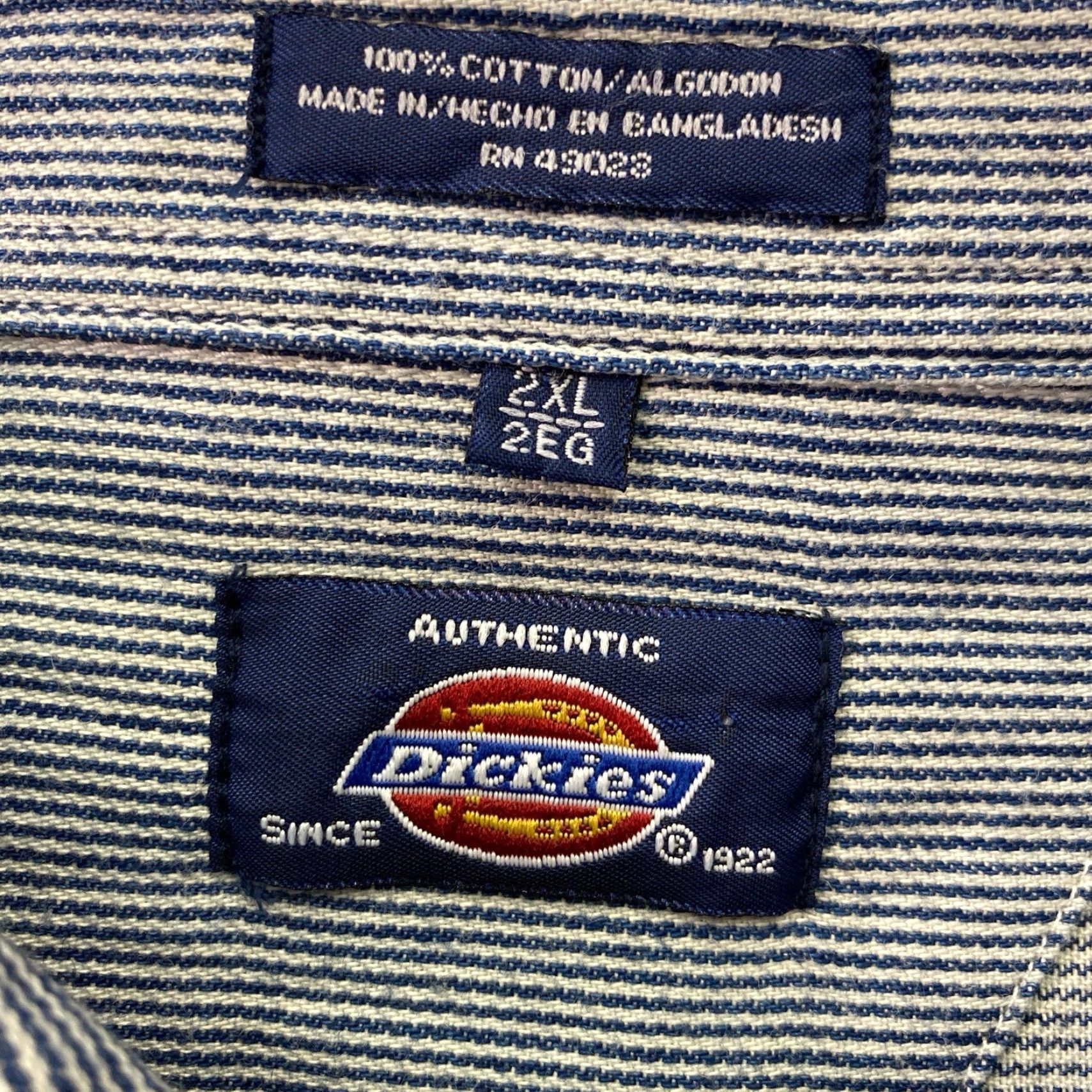 Dickies VINTAGE Dickies Shirt Mens 2XL Blue Striped Denim Western Grunge Punk Shirt Mens 2XL Blue Striped Denim Western Grunge Punk Size US XXL / EU 58 / 5 - 3 Thumbnail
