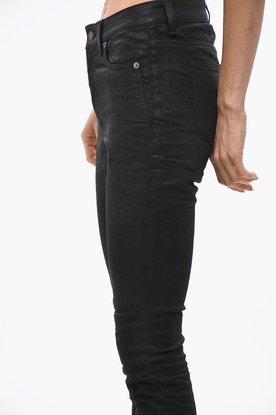 Saint Laurent Paris og1mm0326 Dark Wash Jeans in Black Size 25" / US 0 / IT 36 - 2 Thumbnail