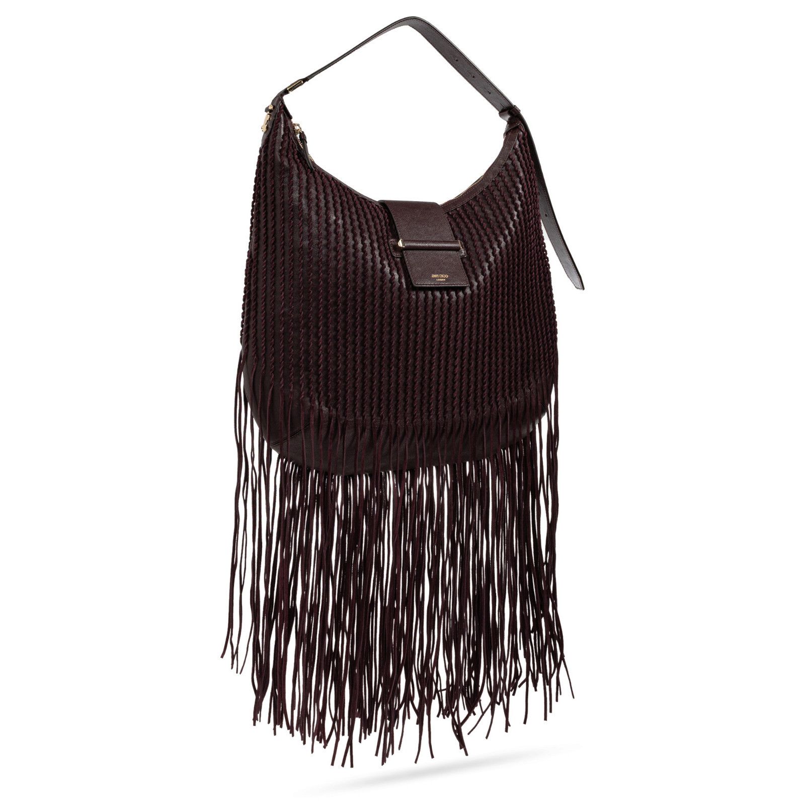 Jimmy Choo JIMMY CHOO Bar Medium Deep Merlot Hobo Shoulder Bag New & Au Size ONE SIZE - 3 Thumbnail