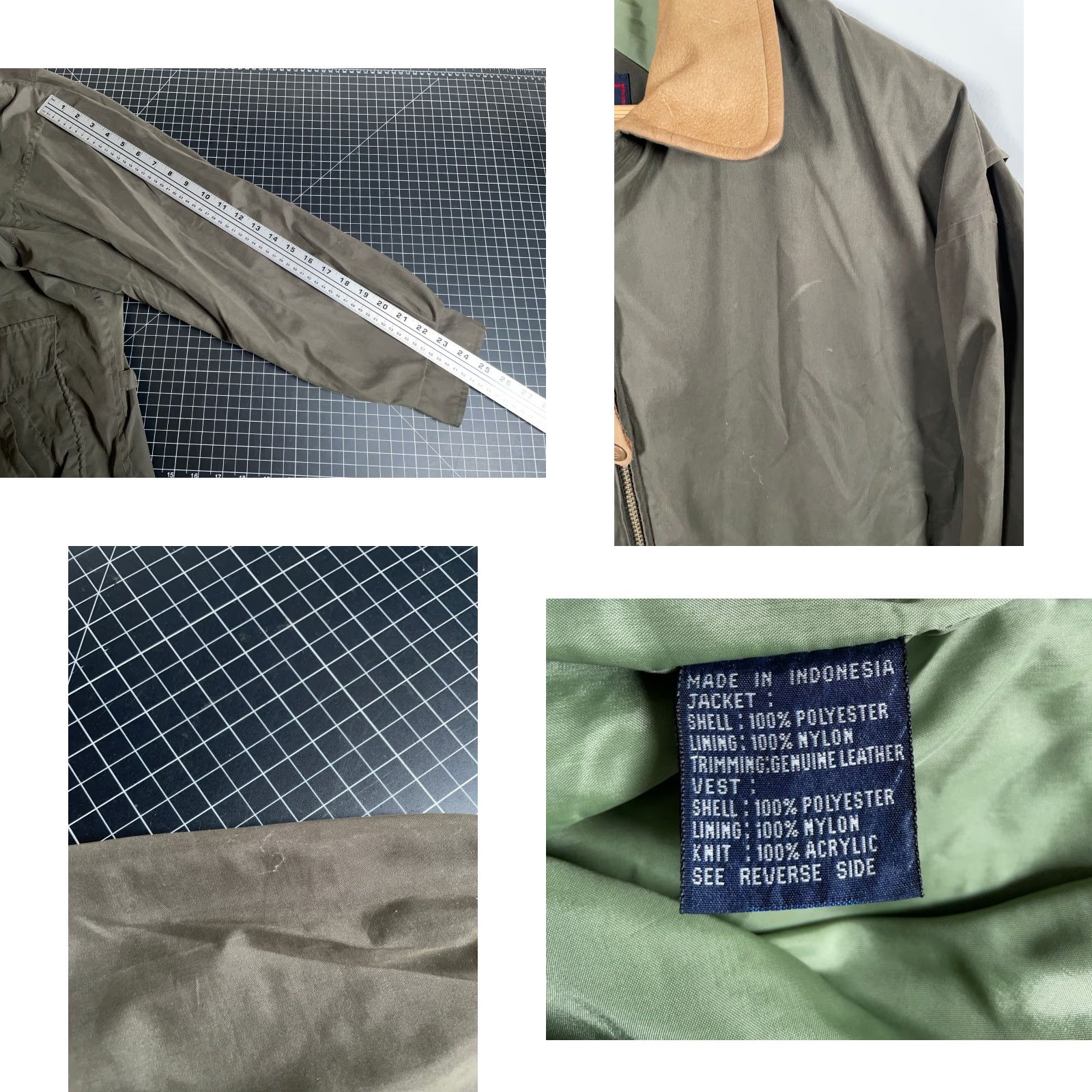 Gant GANT Jacket Men's Large Green Brown Leather Collar Internal Vest Zip Up VTG Jacket Size US L / EU 52-54 / 3 - 8 Thumbnail