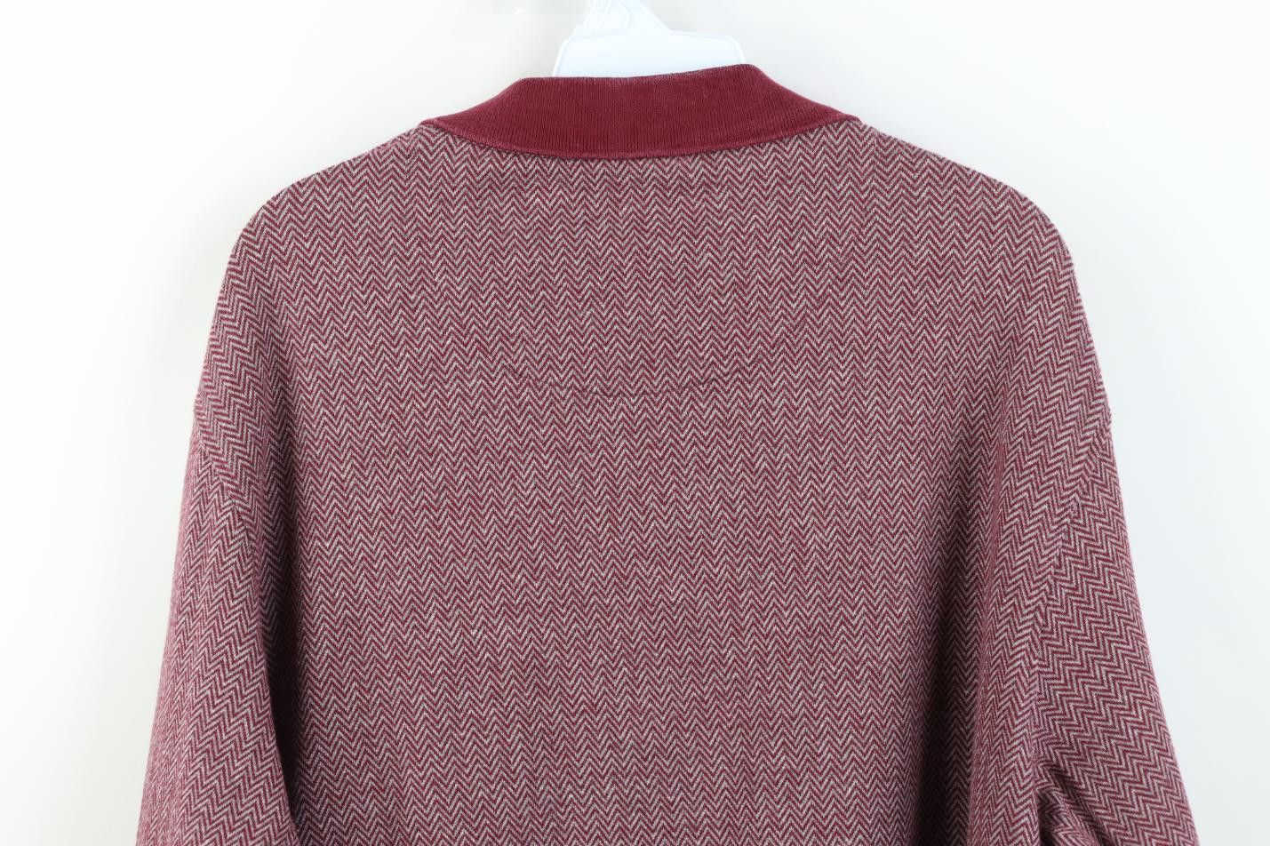 Vintage Vintage 90s Streetwear Herringbone Long Sleeve Pullover Polo Size US XL / EU 56 / 4 - 9 Thumbnail