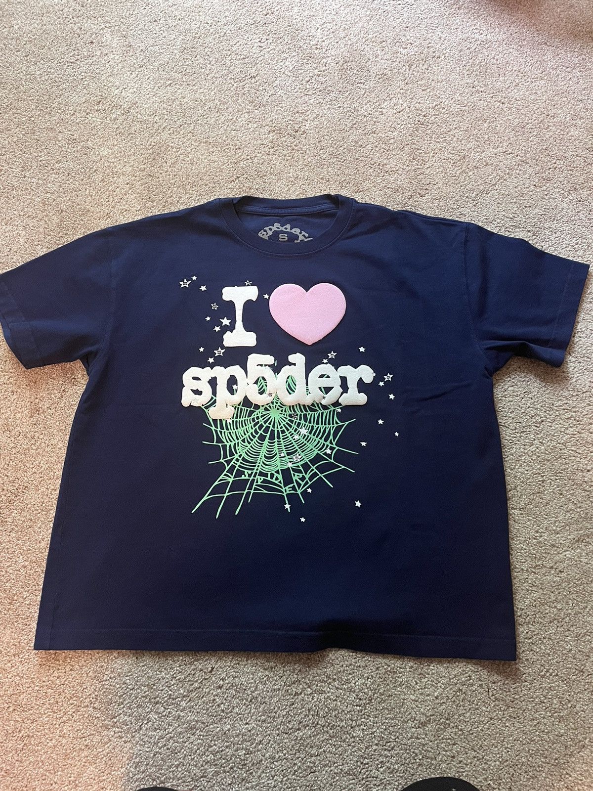 image of Spider Worldwide I Heart Sp5Der in Blue/Navy, Men's (Size Small)