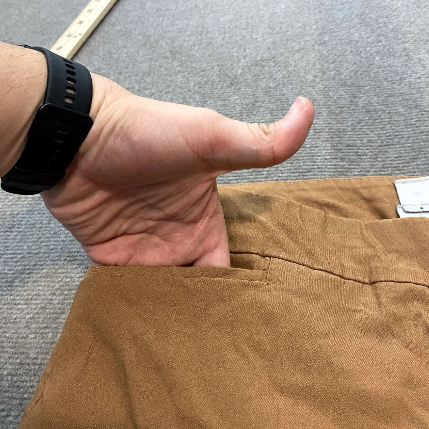 Vintage Chicos Pants Women’s 2R / 12 Tan Brown Ponte Detail Ankle Pull On Stretch Size 34" / US 12 / IT 48 - 2 Thumbnail