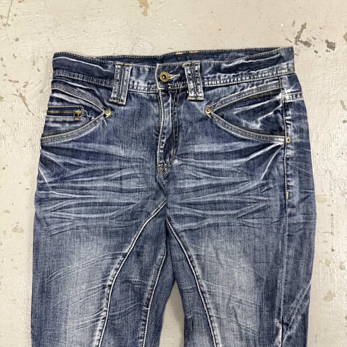 Michel Klein 2000s Mk.Michel Klein Homme Buckle Back Punk Panel Jeans Size US 30 / EU 46 - 5 Thumbnail