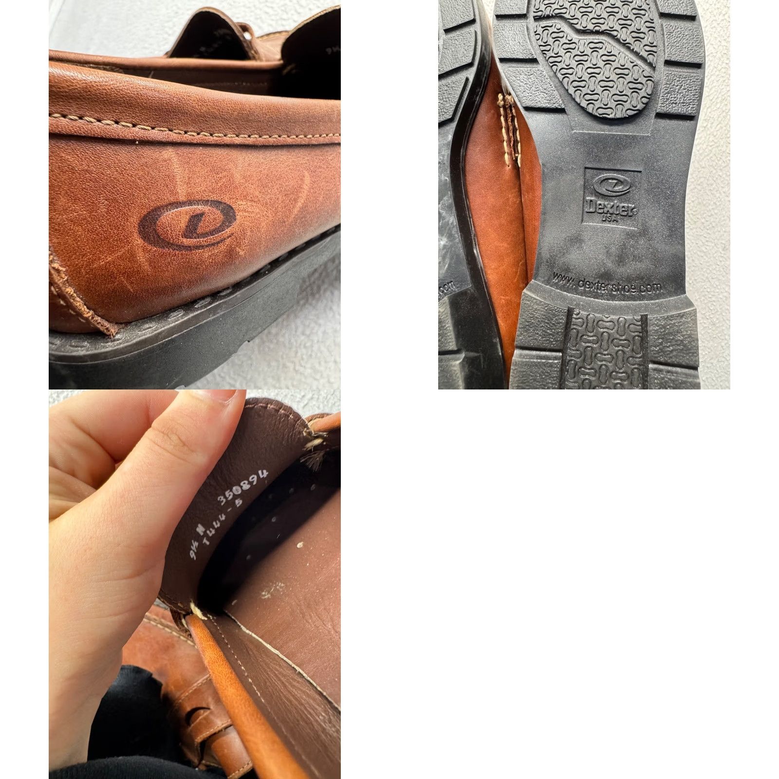 Vintage Dexter Brown Leather Penny Loafers Size 9.5, Dress Oxford, Men, Like New, Rubber Sole Size US 10 / EU 43 - 8 Thumbnail