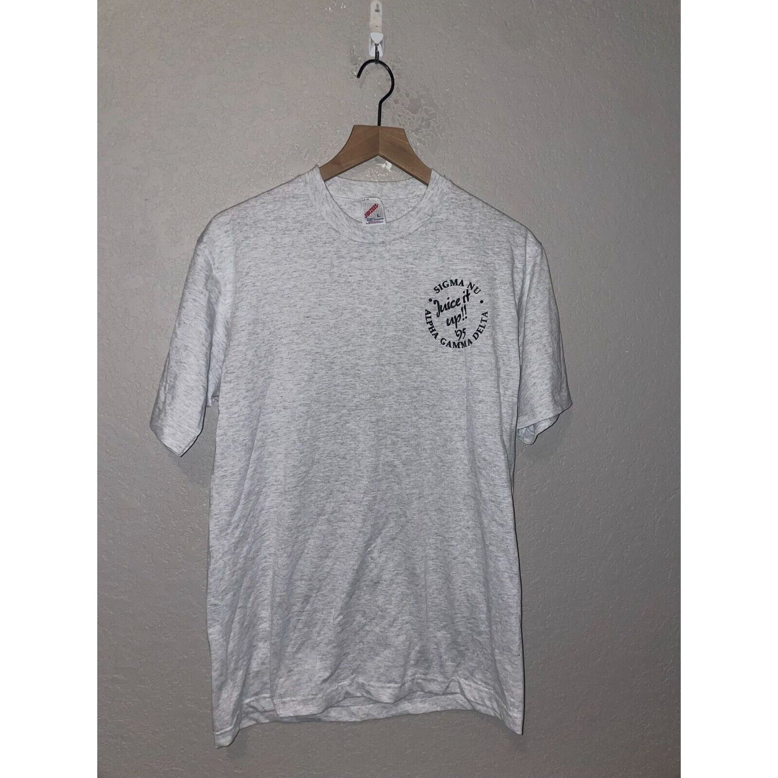 Jerzees Vintage Sigma Nu Alpha Gamma Delta Shirt Gray Tee 90s VTG L Size US L / EU 52-54 / 3 - 1 Thumbnail