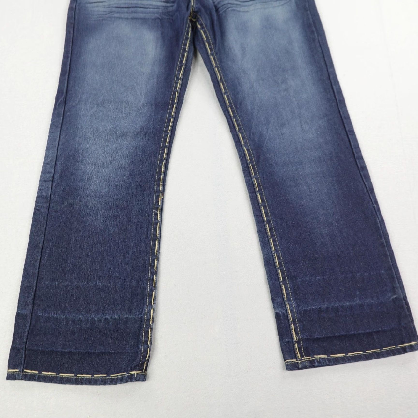 Denime VINTAGE Sacred Cult Jeans Men 40x33 Denim Baggy Straight Embroidered Y2K Blue Mens 40x33 Size US 40 / EU 56 - 3 Thumbnail