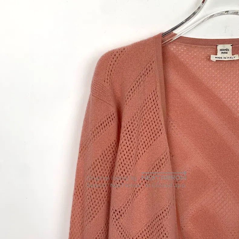 Hermes Hermes Orange-pink cashmere knit cardigan Size XXS / US 00 / IT 34 - 3 Thumbnail