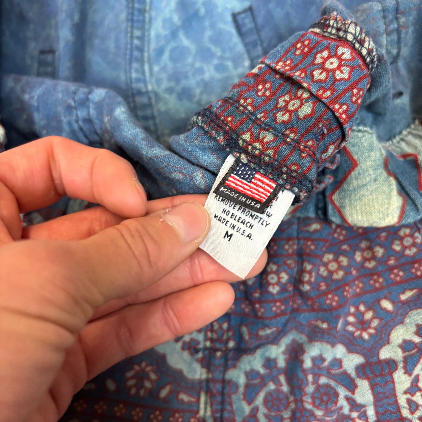 Dr. Collectors Dr. Collectors P23 Ajrakh Burgundy Indigo Print D Pants Med Size US 30 / EU 46 - 6 Thumbnail