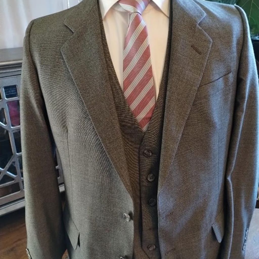 Pierre Cardin Vintage 70's Men's Mod 3 Piece Suit Size 44R - 2 Thumbnail