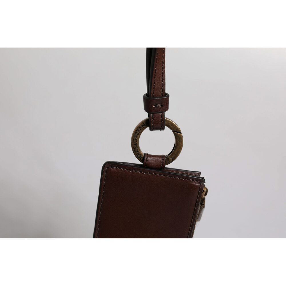 Dolce & Gabbana Dolce & Gabbana Brown Calf Leather Lanyard Logo Card Holder Size ONE SIZE - 5 Thumbnail