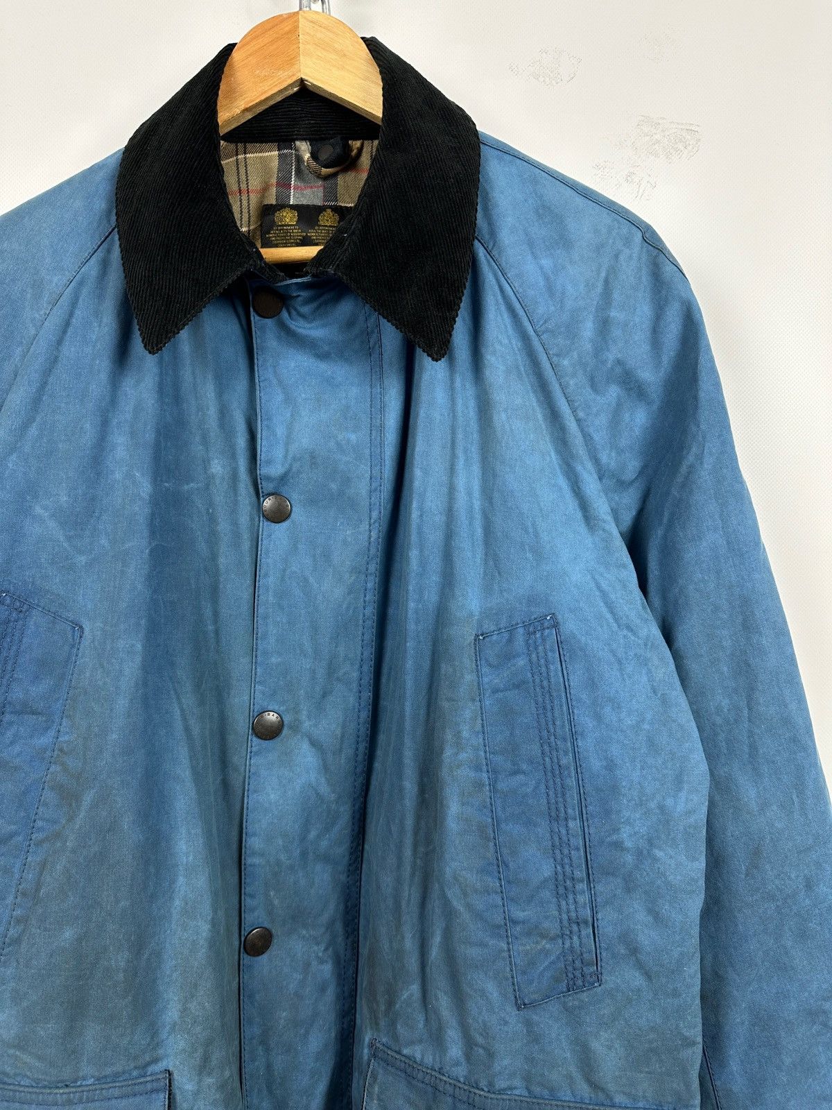 Barbour Barbour Bristol Waxed Blue Coat Jacket Size US L / EU 52-54 / 3 - 11 Thumbnail