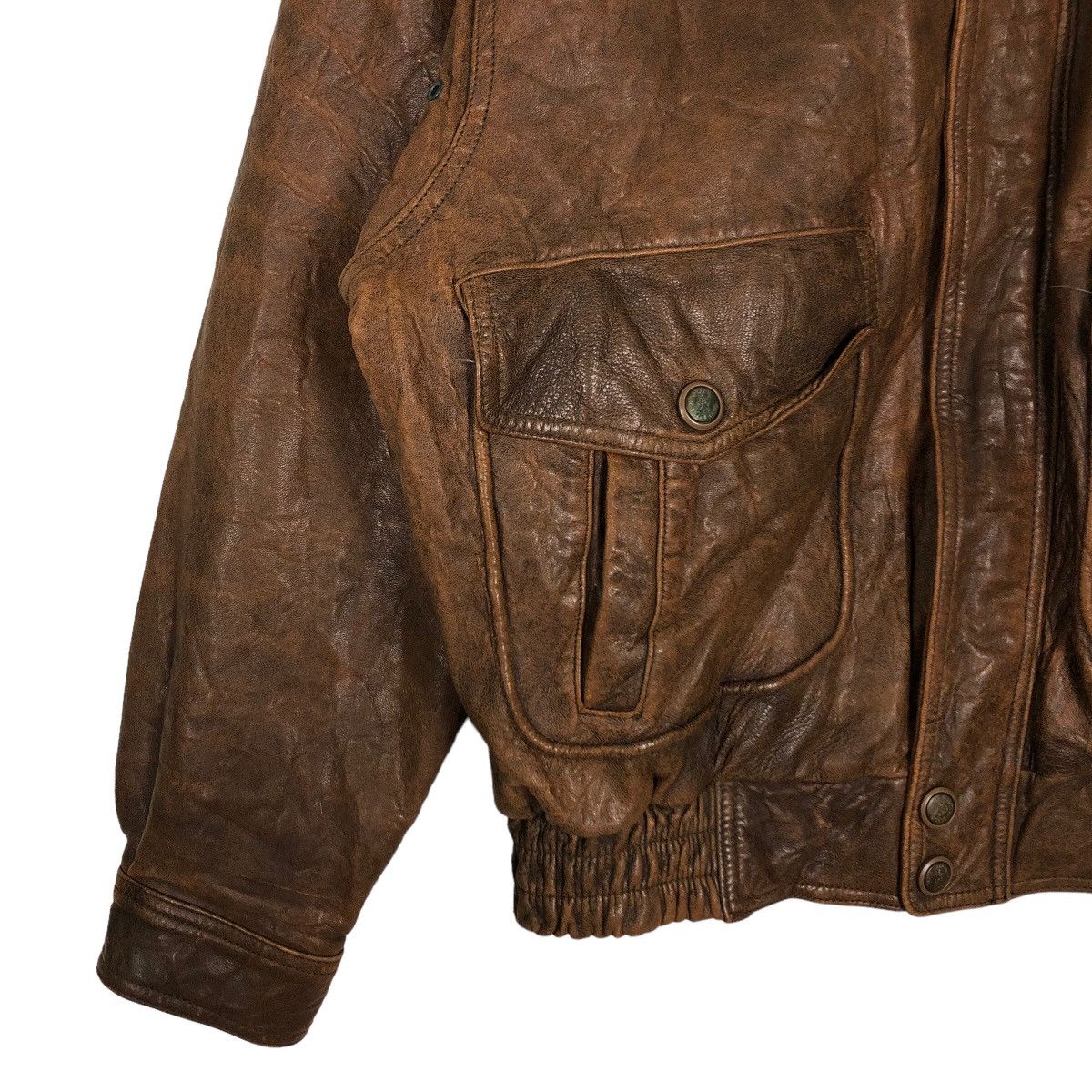 Genuine Leather 🔥80’s Vintage Bomber Leather Jacket Santa Barbara Polo Club Size US L / EU 52-54 / 3 - 4 Thumbnail