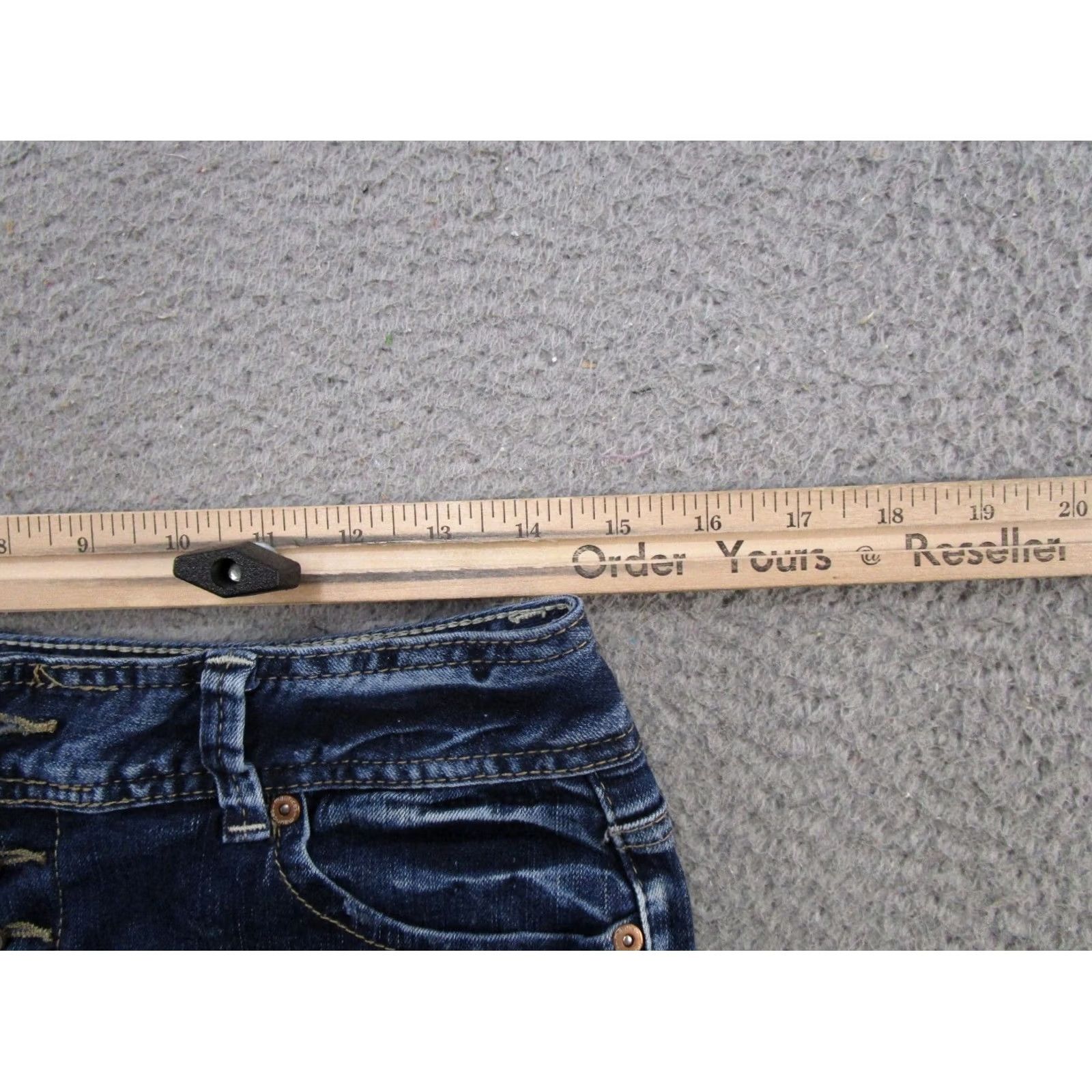 Vintage Maurices Button Fly Bootcut Blue Stretch Denim Jeans Womens Size 5/6 X Short - Used Condition - eBay Size 28" / US 6 / IT 42 - 4 Thumbnail