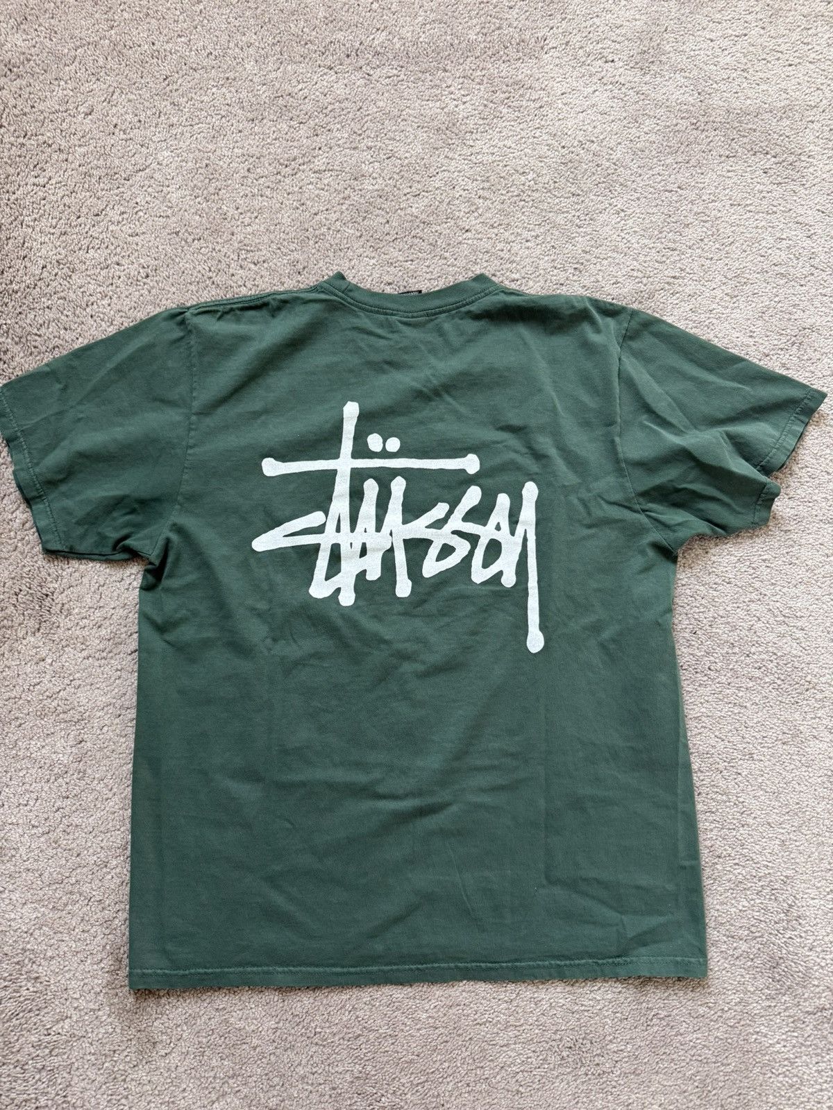 Stussy Green Stussy Pigment Dyed Tee Size Medium Size US M / EU 48-50 / 2 - 1 Thumbnail