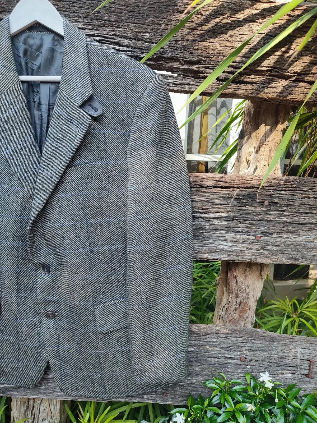 Burberry Burberry London Glen Plaid Wool Blazer Vintage 90s, Size 40R Size 40R - 4 Thumbnail