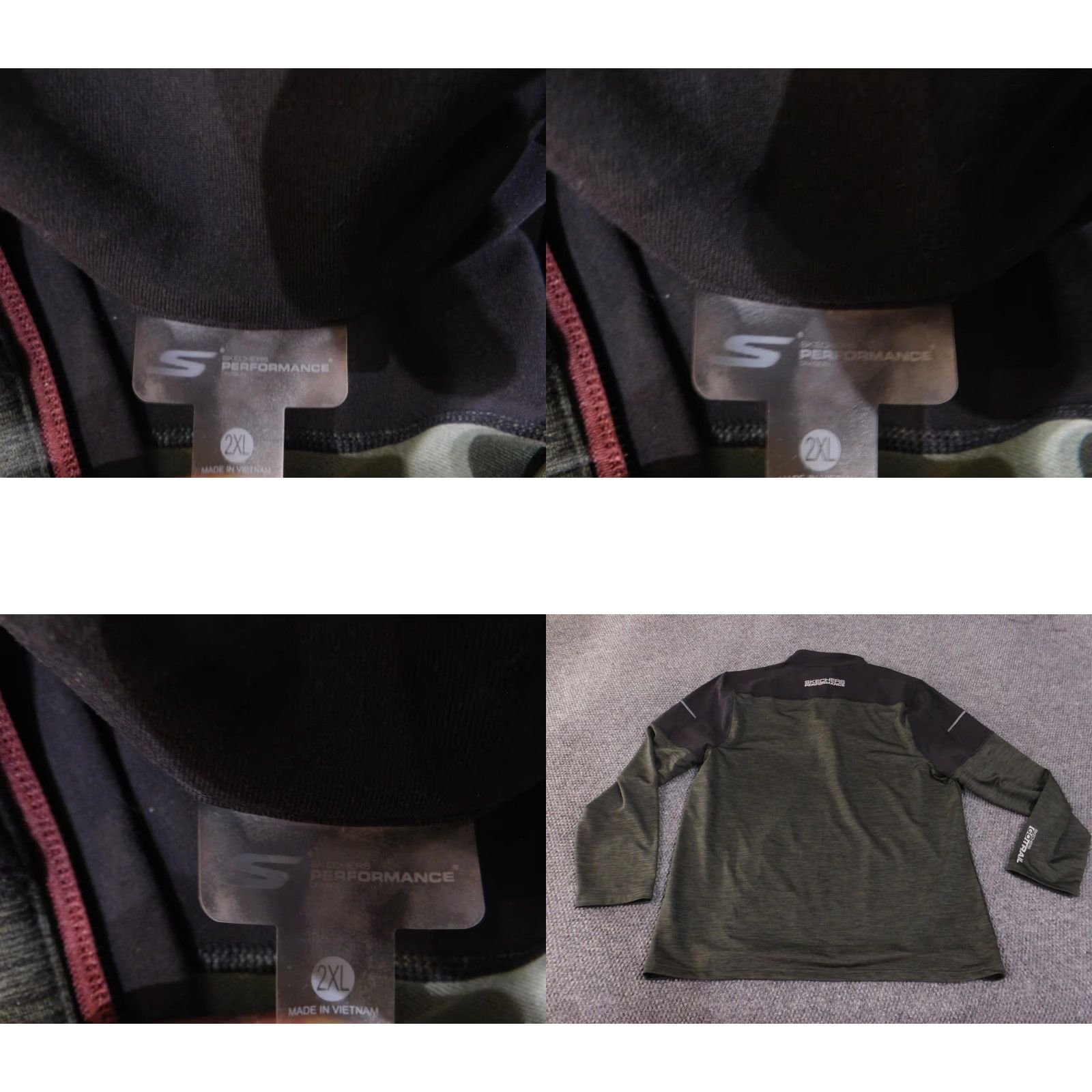 SKECHERS Skechers Performance Pullover Mens 2XL Olive Black Half Zip GOTRAIL Long Sleeve Shirt Size US XXL / EU 58 / 5 - 8 Thumbnail