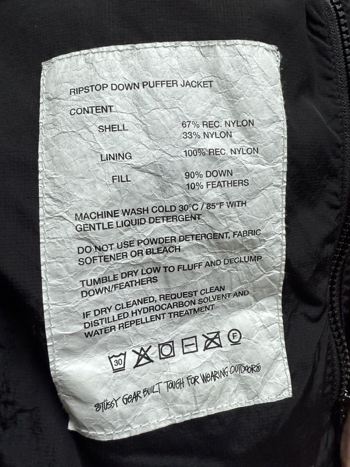 Stussy Black stussy ripstop down puffer Size US L / EU 52-54 / 3 - 2 Thumbnail