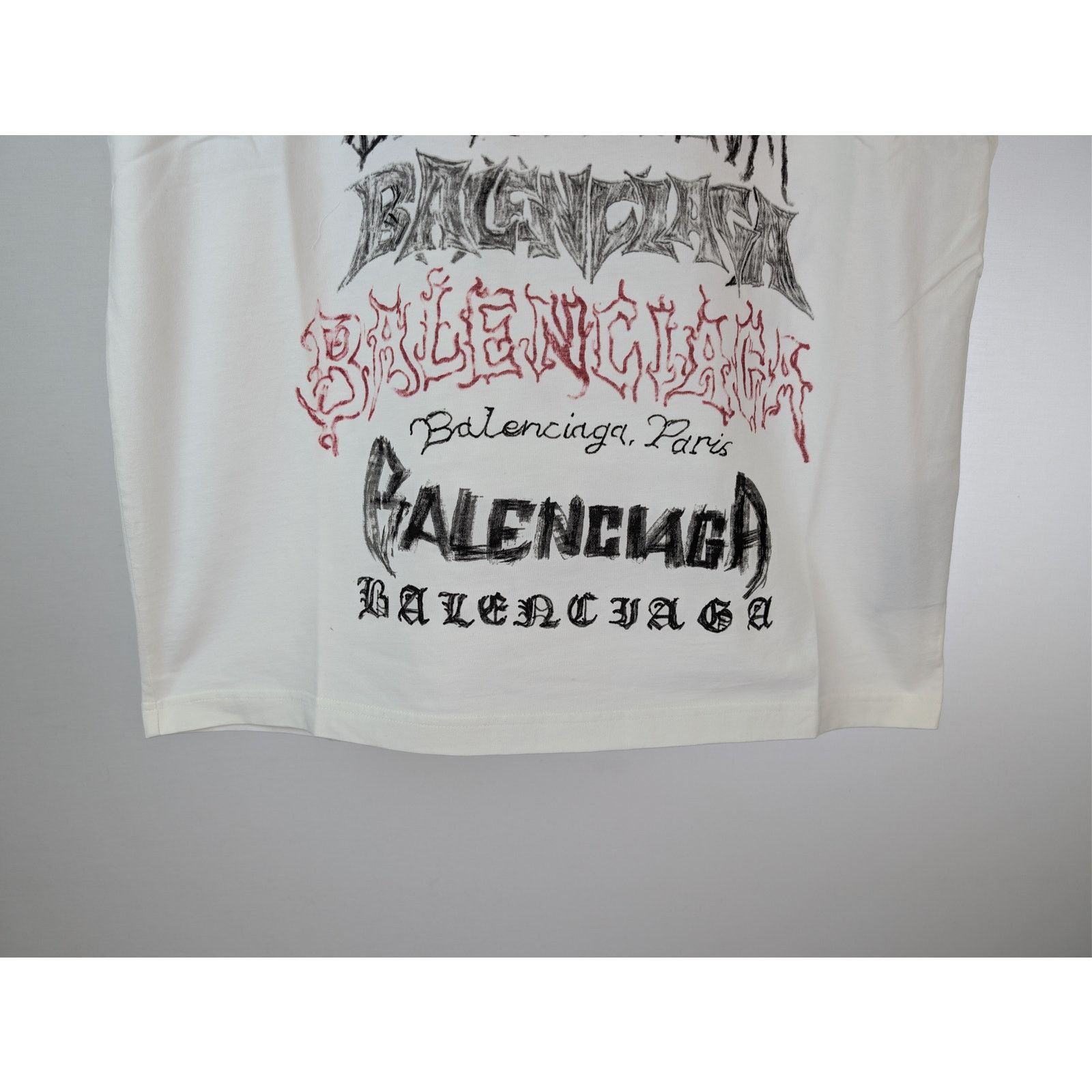 Balenciaga o1rshd1 Heavy Graphic Print DIY Metal Logo T-shirt in White Size US S / EU 44-46 / 1 - 4 Thumbnail