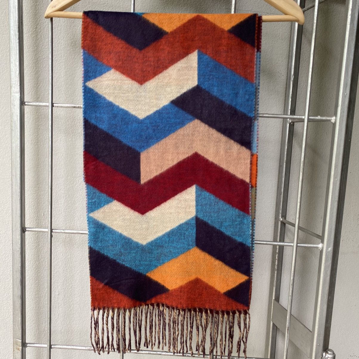 Designer Knit noueltier Colorful Chevron Wool Scarf Size ONE SIZE - 19 Thumbnail